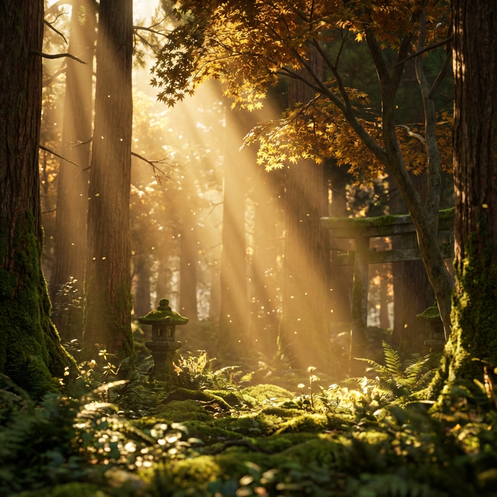 Sunbeams Forest Background